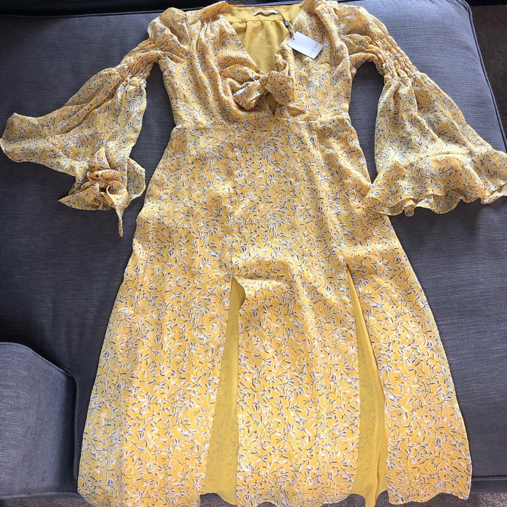 NWT The East Order Ry Tie Front Midi Dress